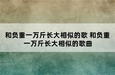 和负重一万斤长大相似的歌 和负重一万斤长大相似的歌曲